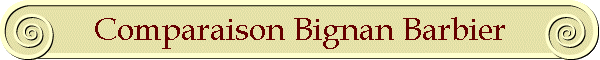 Comparaison Bignan Barbier